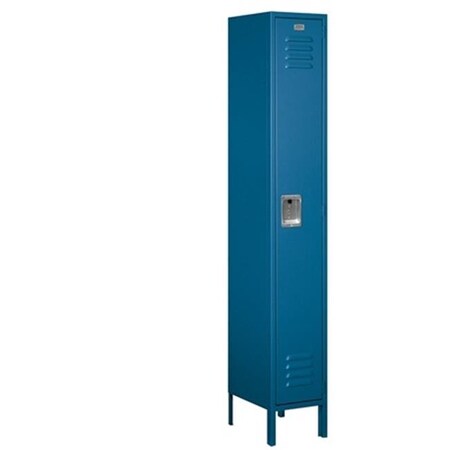 Salsbury Industries Salsbury 61165BL-U Standard Metal Locker Single Tier - 1 Wide - 6 Feet High - 15 Inches Deep - Blue - Unassembled 61165BL-U